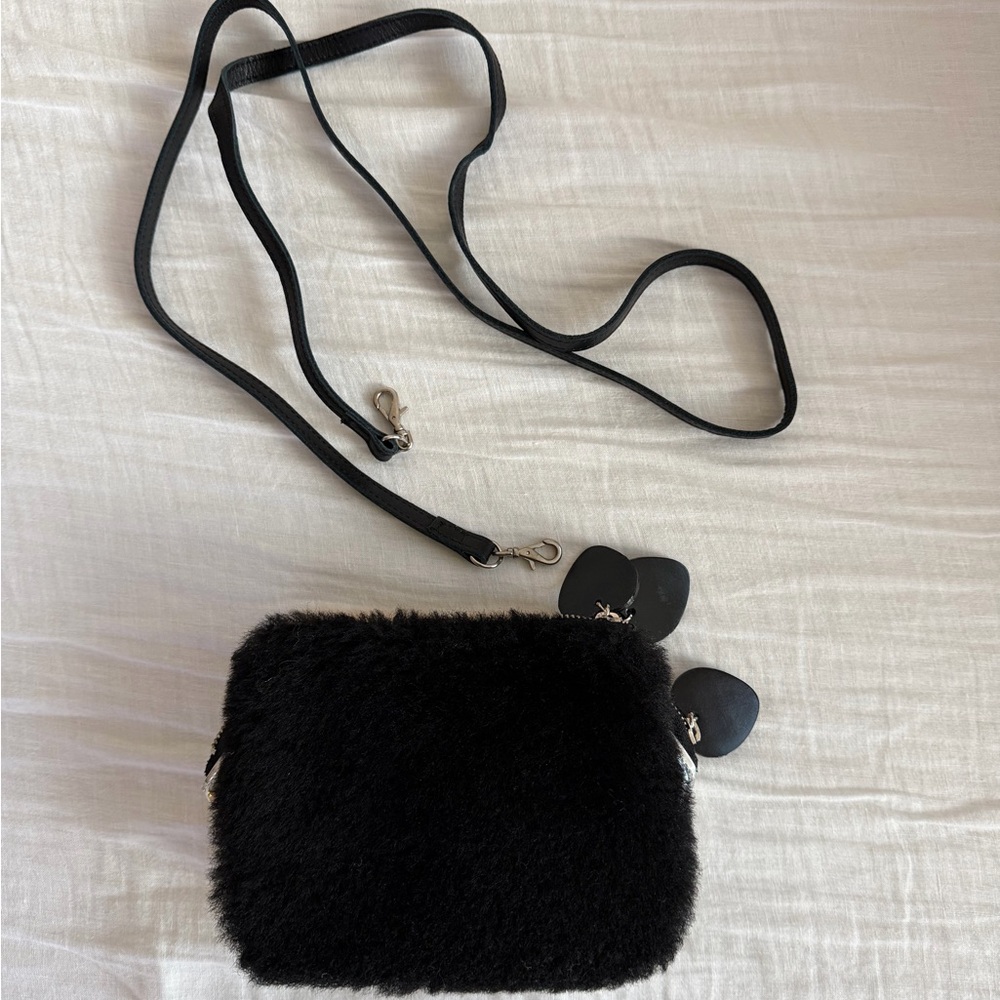 NWT Tsumori Chisato Black Fur Crossbody Bag